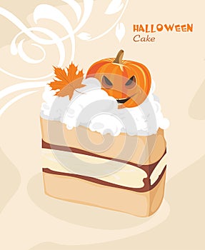 Halloween cake on the decorative background