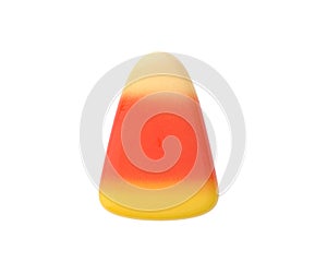 Halloween candy corn over white background