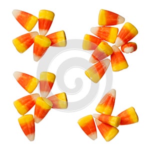 Halloween Candy Corns isolated on white photo