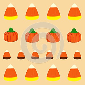 Halloween Candy Seamless Pattern