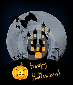 Halloween card or background for invitation to party.