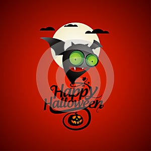 Halloween card with a bat.