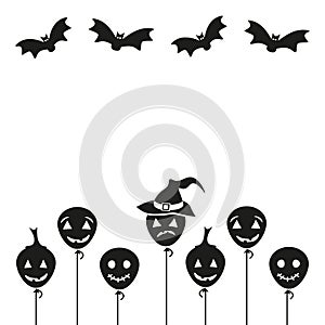 Halloween cartoon Background. Vector Illustration.