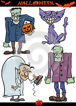 Halloween Cartoon Creepy Themes Set photo