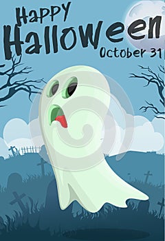 Halloween cartoon ghost