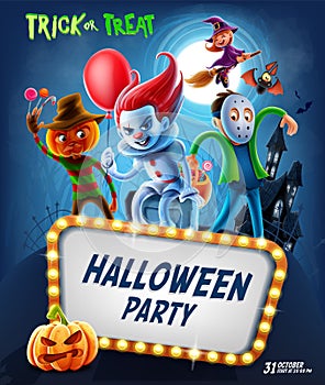 Halloween cartoon illustration for party