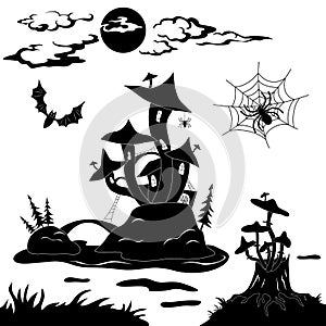 Halloween cartoon landscape