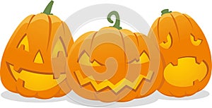 Halloween cartoon pumpkins illustration