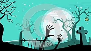 Halloween cartoon seamless looped animated background.