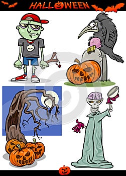 Halloween Cartoon Spooky Themes Set photo