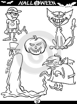 Halloween Cartoon Themes for Coloring Book