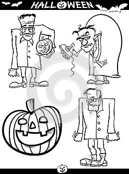 Halloween Cartoon Themes for Coloring Book photo