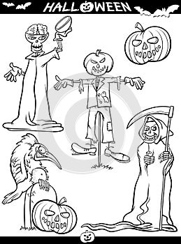 Halloween Cartoon Themes for Coloring Book