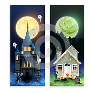Halloween Cartoon Vertical Banners