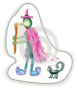 Halloween cartoon Witch character