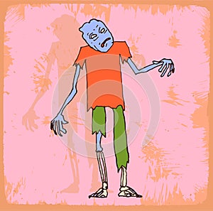 Halloween cartoon zombi , vector icon. photo