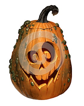 Halloween carved pumpkin - cartoon style illustration
