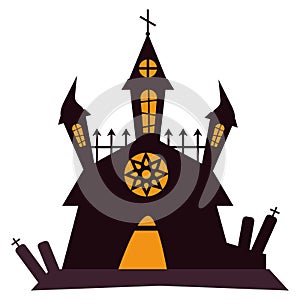 halloween castle antique silhouette