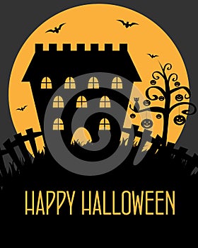 Halloween castle card