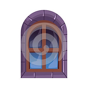 Halloween castle window isolated icon