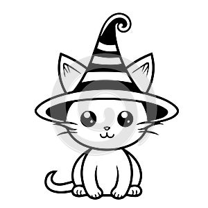 Halloween cat for coloring book. Coloring page outline of cartoon