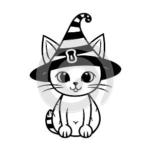 Halloween cat for coloring book. Coloring page outline of cartoon