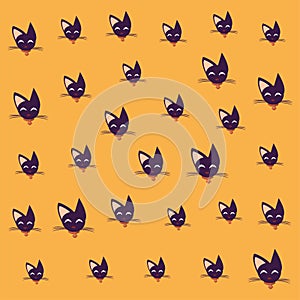 Halloween cats mascots pattern background