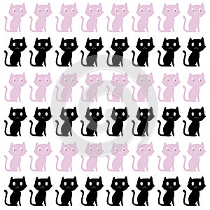 Halloween Cats Pattern Texture Background