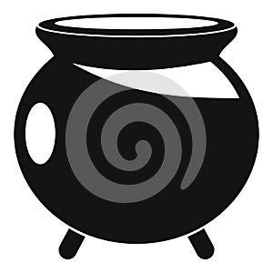 Halloween cauldron icon, simple style