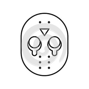 Halloween character icon, murderer mask jason, editable stroke
