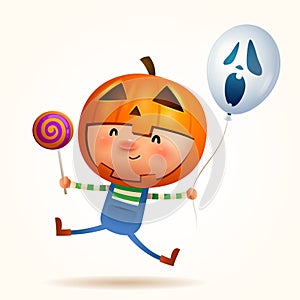 Halloween character - little pumpkin boy