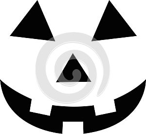 Halloween Clip-Art with Simple Easy Smiling Carved Pumpkin or Jack-o-Lantern Face svg eith jpeg