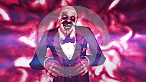 Halloween Clown Background Evil Horror 3D Rendering Animation