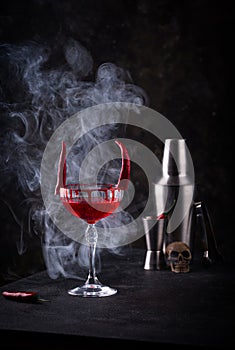 Halloween cocktail Red Devil martini