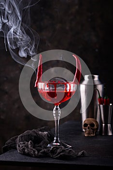 Halloween cocktail Red Devil martini