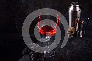 Halloween cocktail Red Devil martini