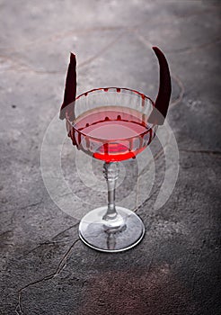 Halloween cocktail Red Devil martini