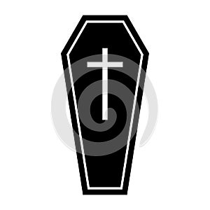 Halloween coffin silhouette flat icon vector for your web site design, logo, app, UI. illustration, EPS10.