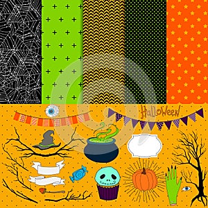 Halloween collection of design elements