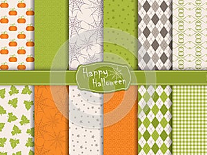 Halloween collection of seamless pattern