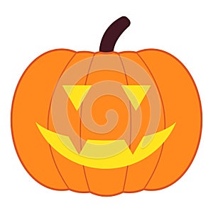 Halloween colorful pampkin logo.Color pumpkin icon on white background. Vector pumpkin illustration.