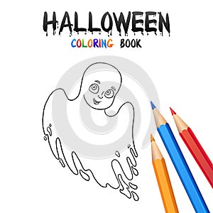 Halloween Coloring Book. Cute Baby Cartoon Character.