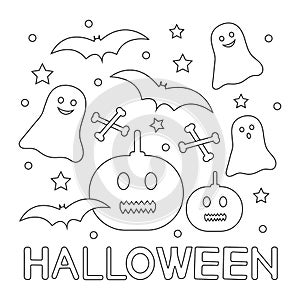 Halloween coloring page. Creative background