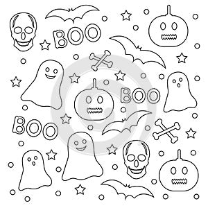 Halloween coloring page. Creative background