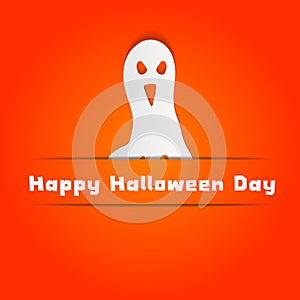 Halloween concept with Ghost on Orange