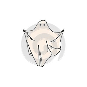 Halloween concept. hand drawn doodle element for Halloween. cute ghost. isolated vector illustration