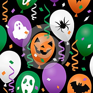 Halloween Confetti & Balloons Seamless