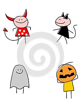 Halloween Costumed Children