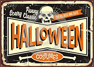 Halloween costumes retro shop sign