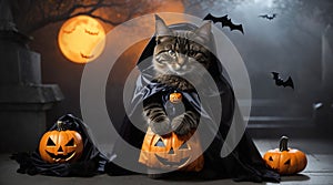 Halloween Count Dracula Cat